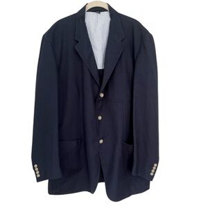 Vineyard Vines Linen And Cotton Navy Blue Blazer Sz Large Chest 48 inches
